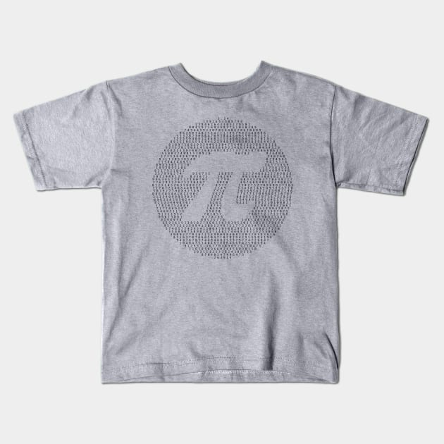 Pi Day cool circle pattern with pi digits and symbol Kids T-Shirt by Lyrical Parser